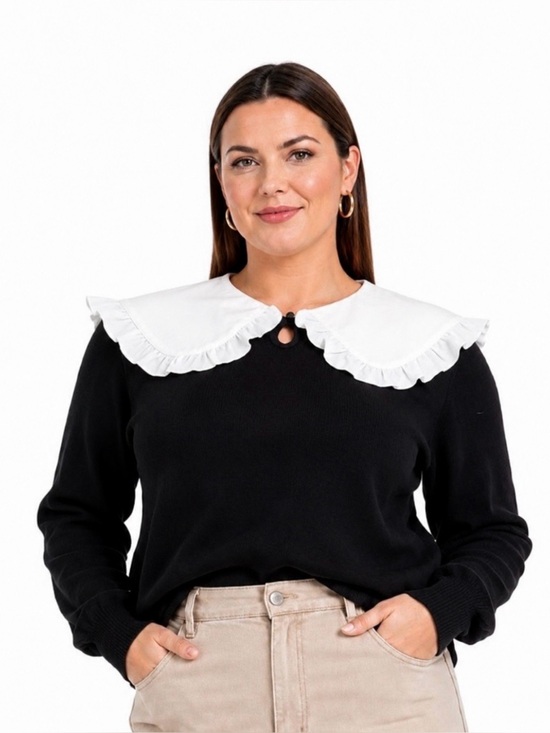 Mango Sweaters - Mango Peter Pan Collar Sweater NWT Size 3X Plus Size Coquette Career